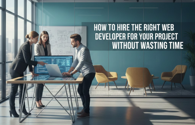 Client reviewing portfolio to hire the right web developer for a website project